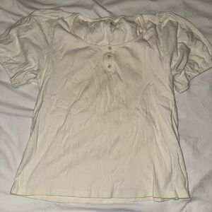 Madewell Women’s Puff Sleeve Cream Top #madewell